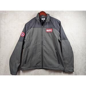 Disney Employee Exclusive Marvel Captain America Size LARGE Grey Black Zip-up